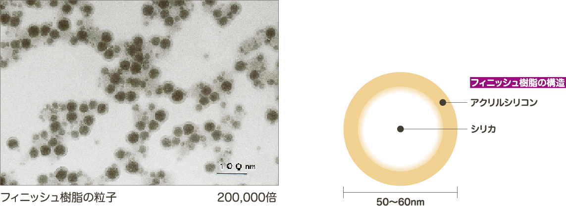 フィニッシュ樹脂の粒子